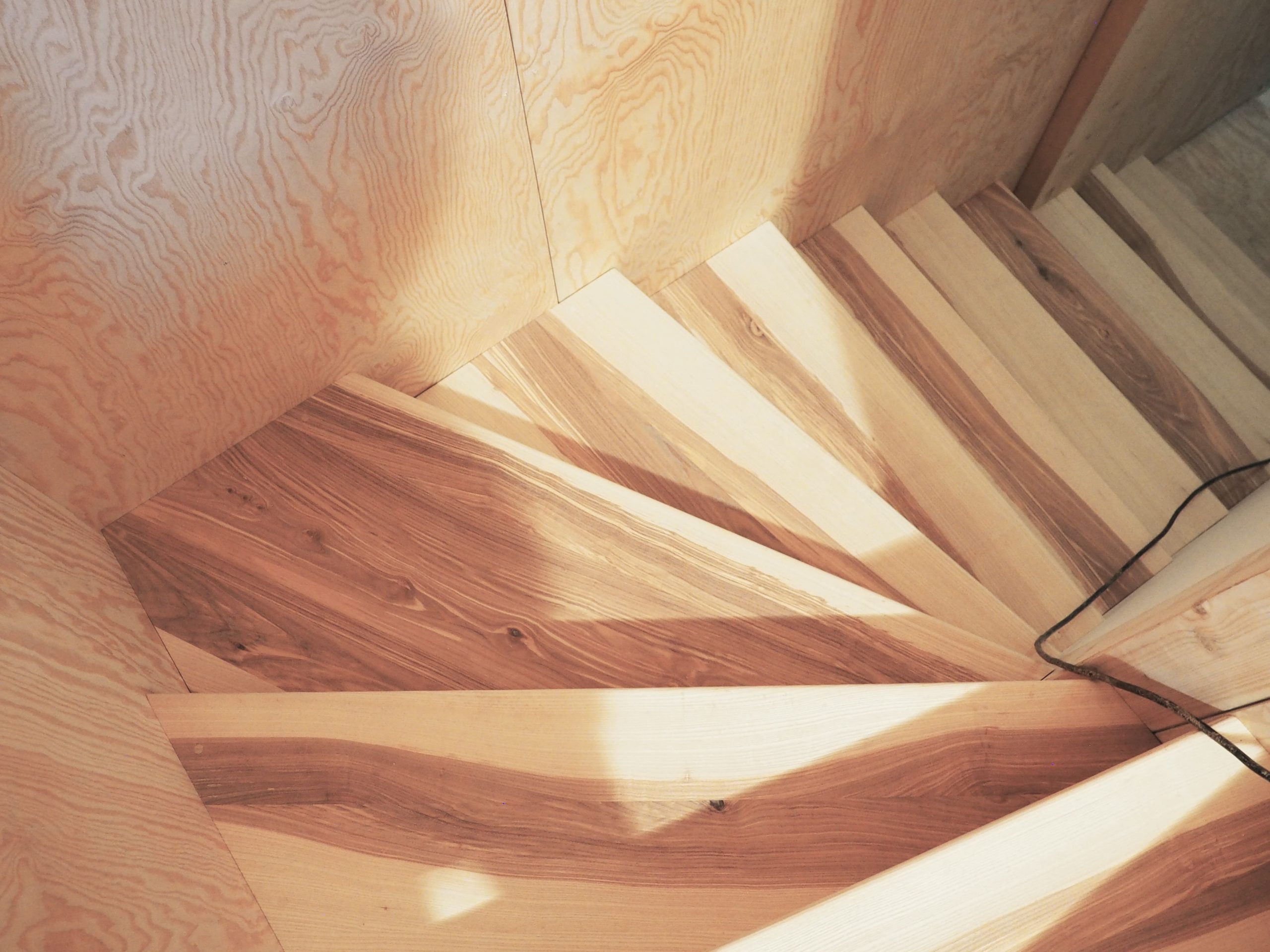 escalier_vue de dessus_frêne massif